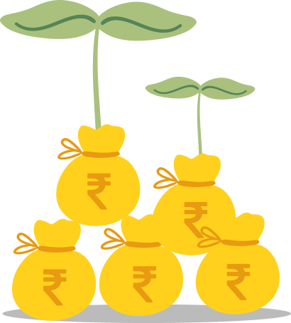 finplan graphic image - in this picture contains plant of money, here showing how to save money - Achieve your financial goals by investing in the best mutual funds | investYadnya